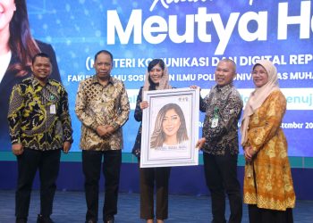 Menkomdigi Meutya Hafid Kuliah Perdana di FISIP UMSU